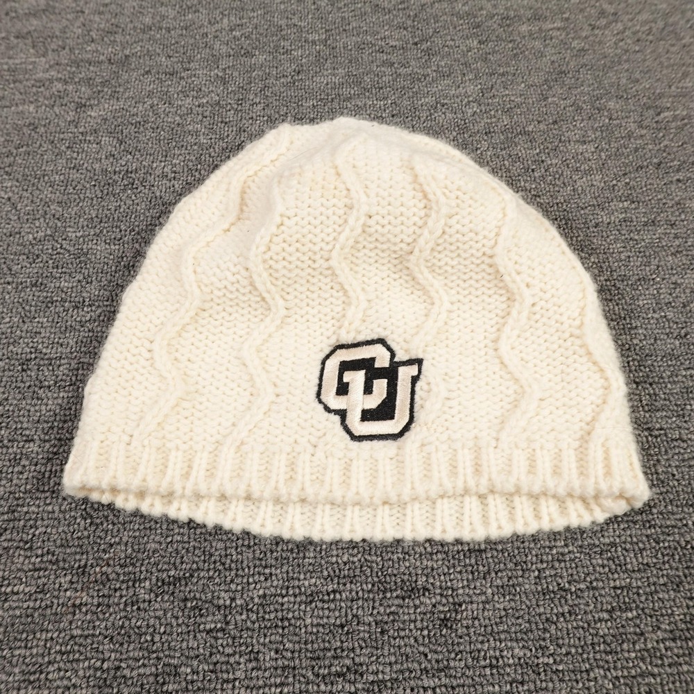 Colorado Buffaloes Hat Beanie Womens One Size White‎ NCAA Football Knit Winter